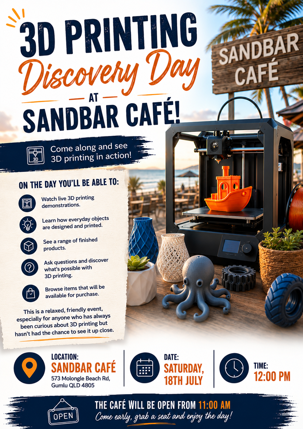 3D Printing Day At Sandbar Café